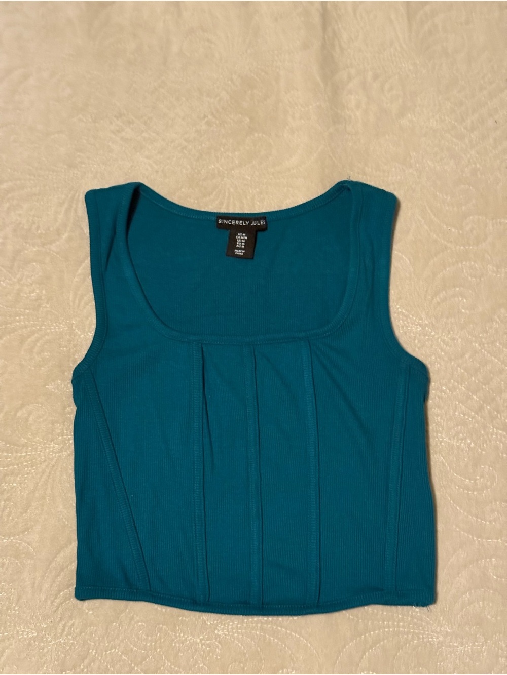 Sincerly Jules Teal Ribbed Tank Top